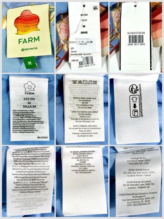 Farm Rio Superbloom Tapestry Cotton Blend Maxi Dress Blue Medium NEW - Picture 6 of 17